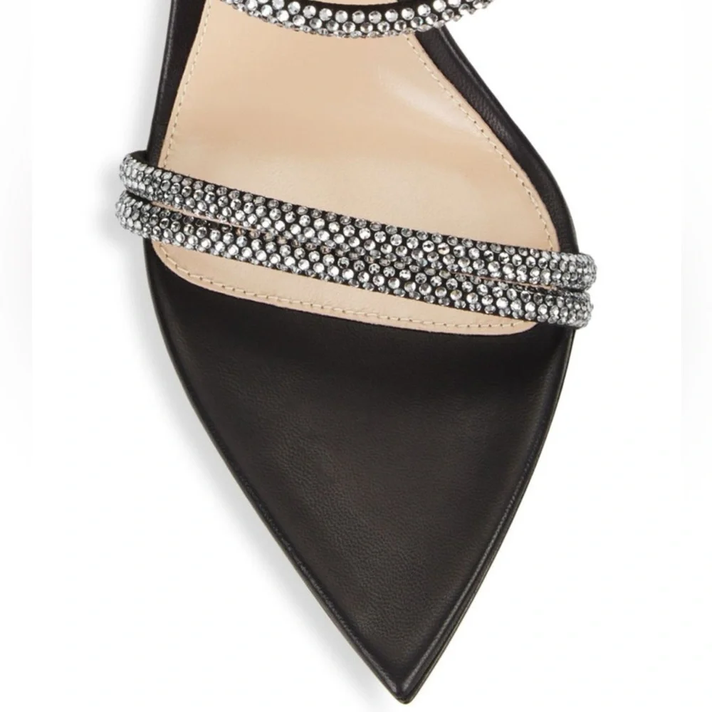 Gianvito Rossi Cannes 105 Crystal Embellished Leather Sandals